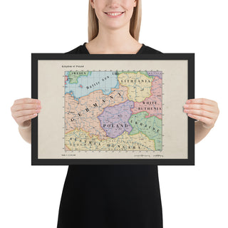 Ruskie Business Maps - Kingdom of Poland - Framed