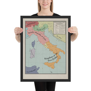 Long Lang Lin Maps - Italy after the Weltkrieg - Framed