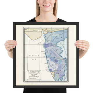 Milites Maps - Maratha States - Framed