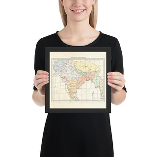 Milites Maps - India - Framed