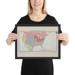 Aidan Maps - The Second American Civil War - Framed