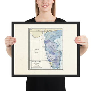 Milites Maps - Maratha States - Framed