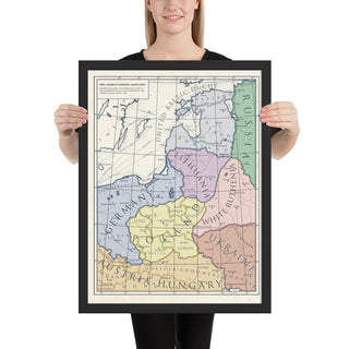 Milites Maps - German Eastern Border - Client States - Framed