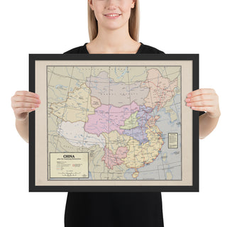 Flamefang Maps - China after the Xuantong Restoration - Framed