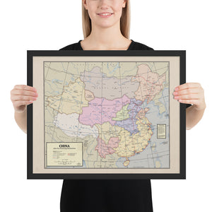 Flamefang Maps - China after the Xuantong Restoration - Framed