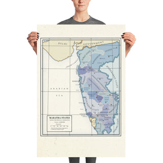 Milites Maps - Maratha States - Poster