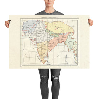 Milites Maps - India - Poster