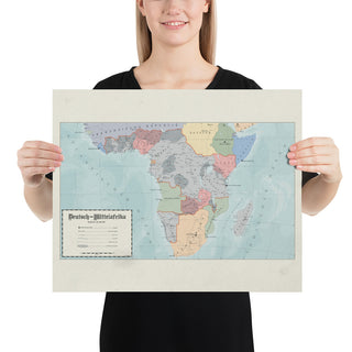 Aidan Maps - Mittelafrika Map - Poster