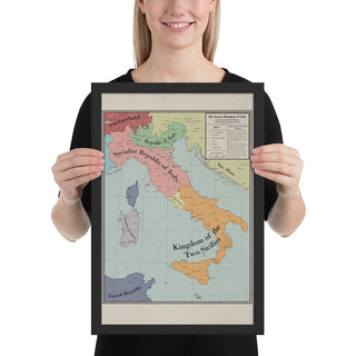 Long Lang Lin Maps - Italy after the Weltkrieg - Framed