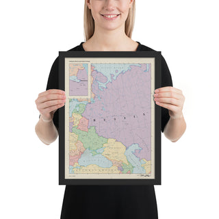 Ruskie Business Maps - Russia & Eastern Europe -  Framed