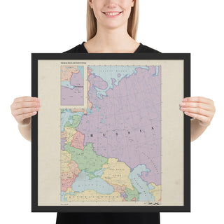 Ruskie Business Maps - Russia & Eastern Europe -  Framed