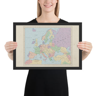 Ruskie Business Europe Map - Framed (Ruskie Style)