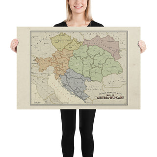 Ruskie Business - Austria-Hungary map - Poster