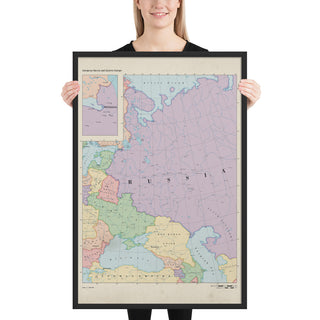 Ruskie Business Maps - Russia & Eastern Europe -  Framed