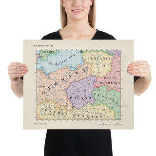 Ruskie Business Maps - Kingdom Of Poland - Poster