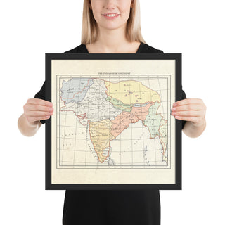 Milites Maps - India - Framed