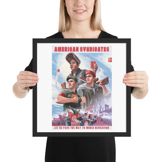 CSA Poster - American Syndicates - Propaganda Poster - World Revolution (Framed)