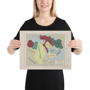 Red Leather Cartography - Ottoman Empire & The Middle-East map - Poster