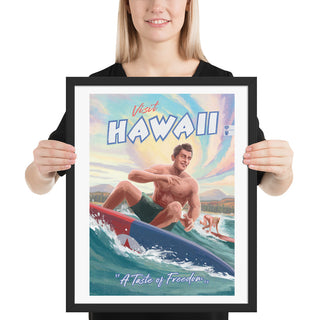 Hawaii Propaganda Poster - Framed - A Taste of Freedom