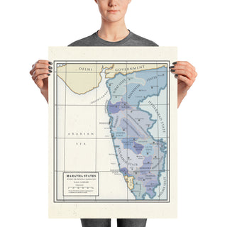 Milites Maps - Maratha States - Poster