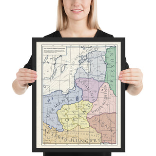 Milites Maps - German Eastern Border - Client States - Framed