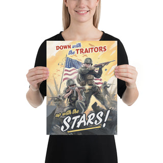 USA Propaganda Poster - Up with the Stars! [Premium Paper] [Inches]