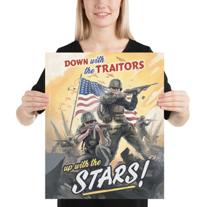 USA Propaganda Poster - Up with the Stars! [Premium Paper] [Inches]